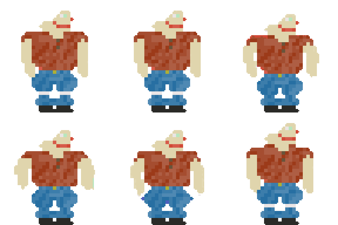 idle pose, slight breathing motion, pixel art