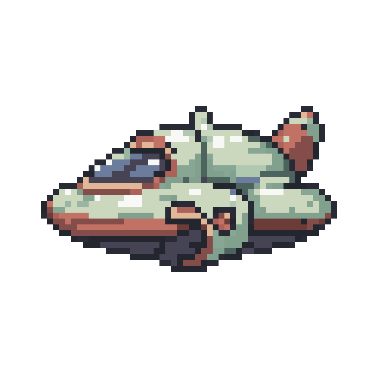 same spaceship as reference, front pixel art