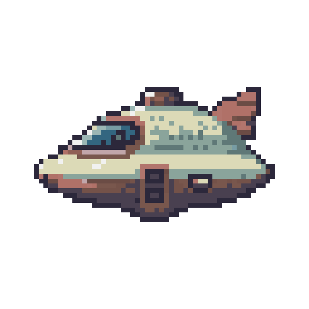 spaceship seen from the front, pixel art