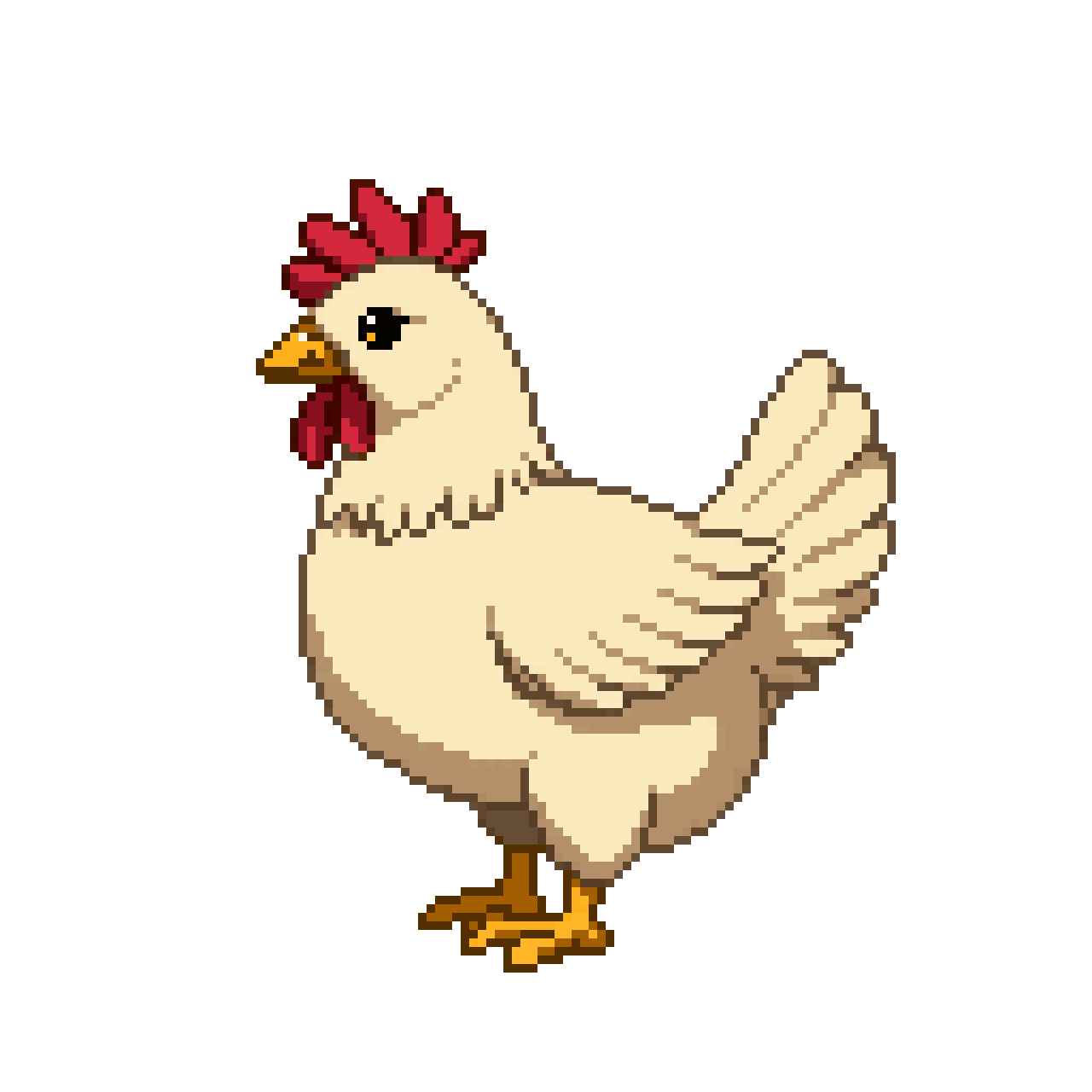 Cute Humanoid Chicken Side View pixel art