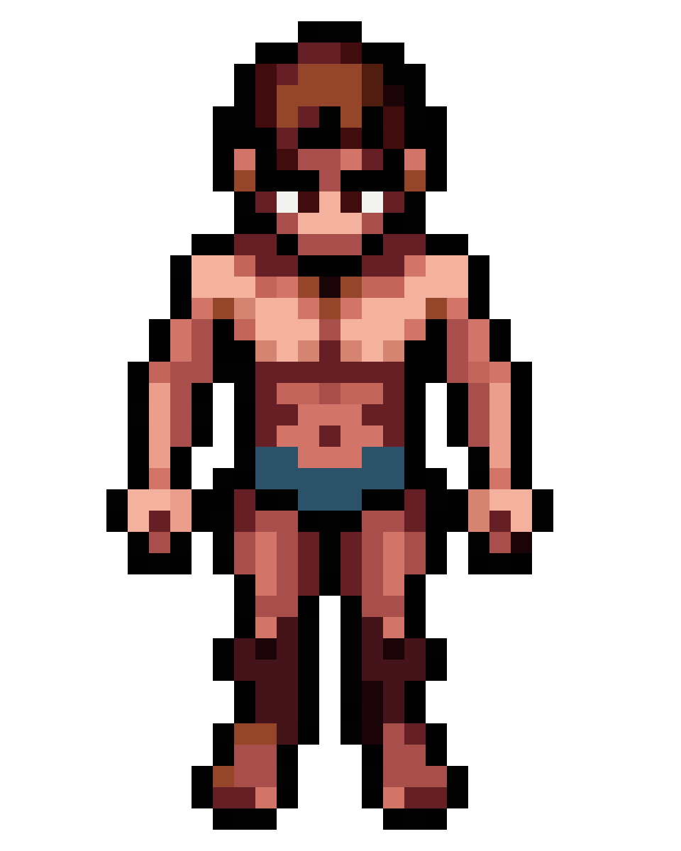 Basic Male Character in Underwear pixel art