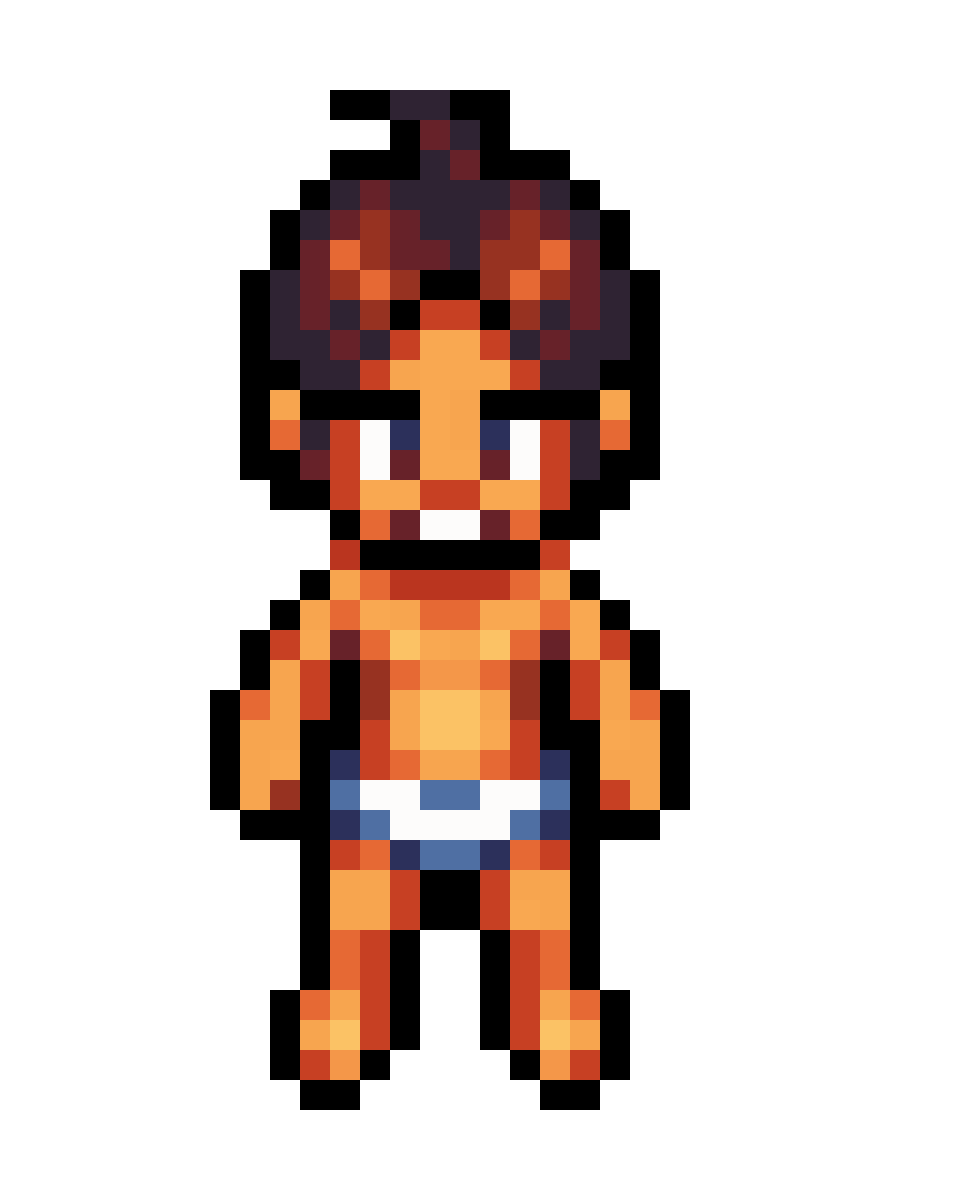 Basic Male Character in Underwear pixel art