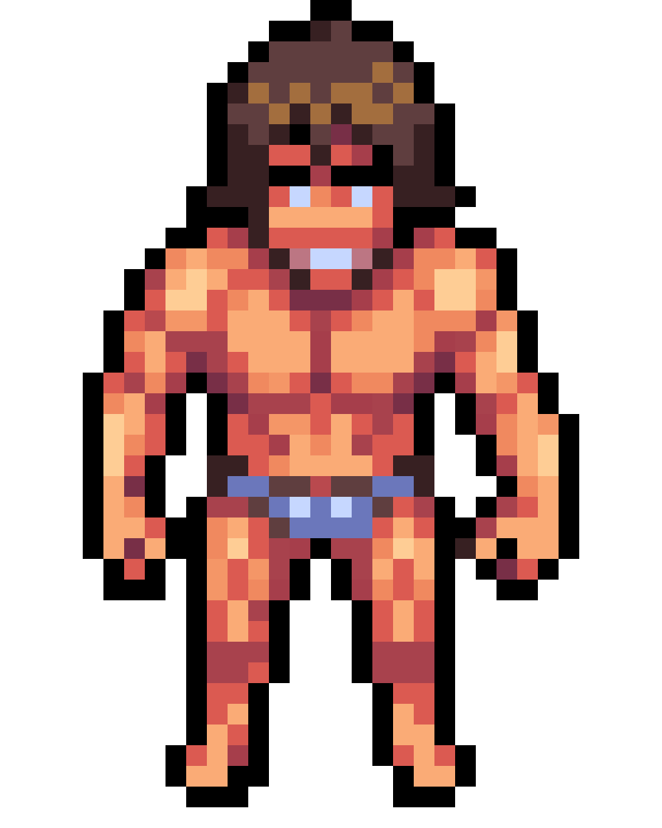 Basic Male Character in Underwear pixel art