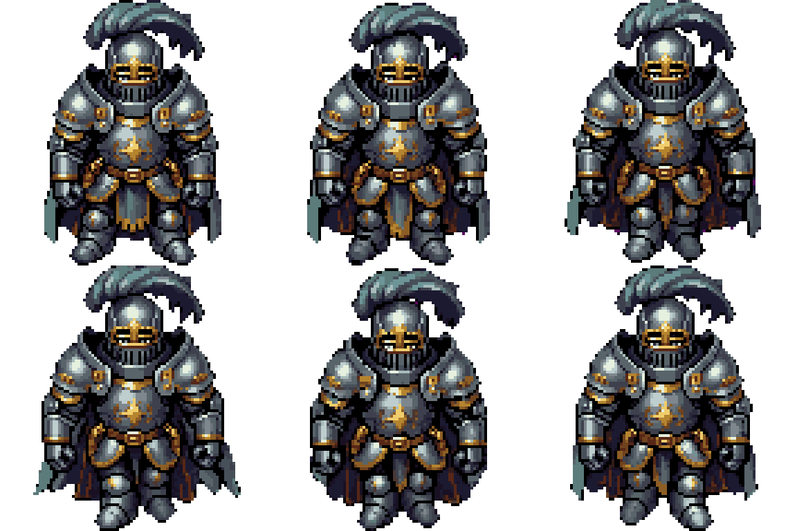 Armored Knight Walking pixel art