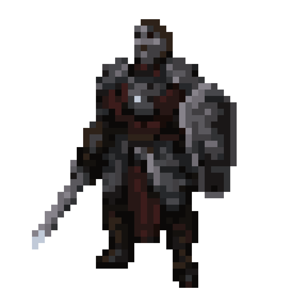 Fantasy RPG Warrior with Sword and Shield pixel art
