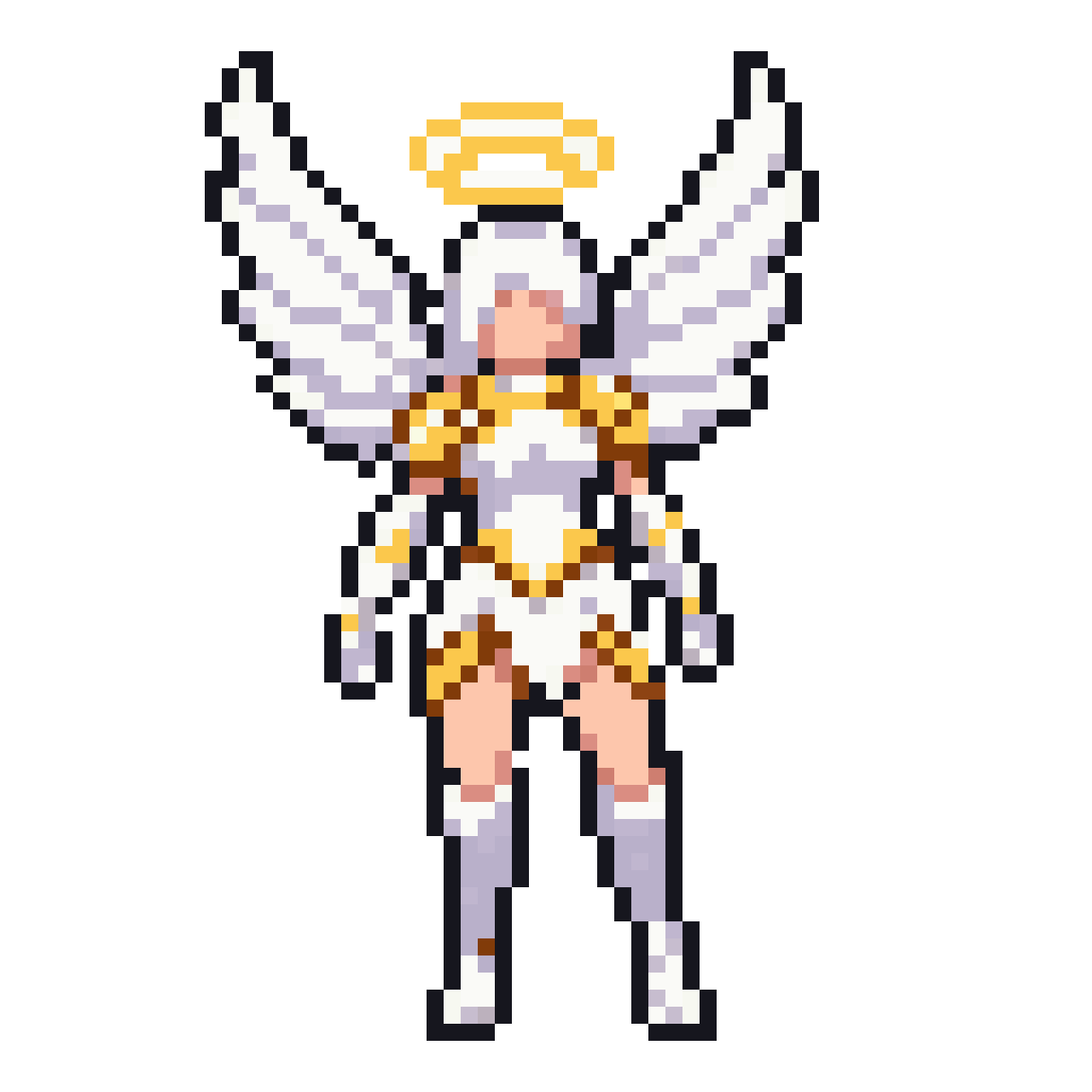 humanoid angel in fantasy armor pixel art