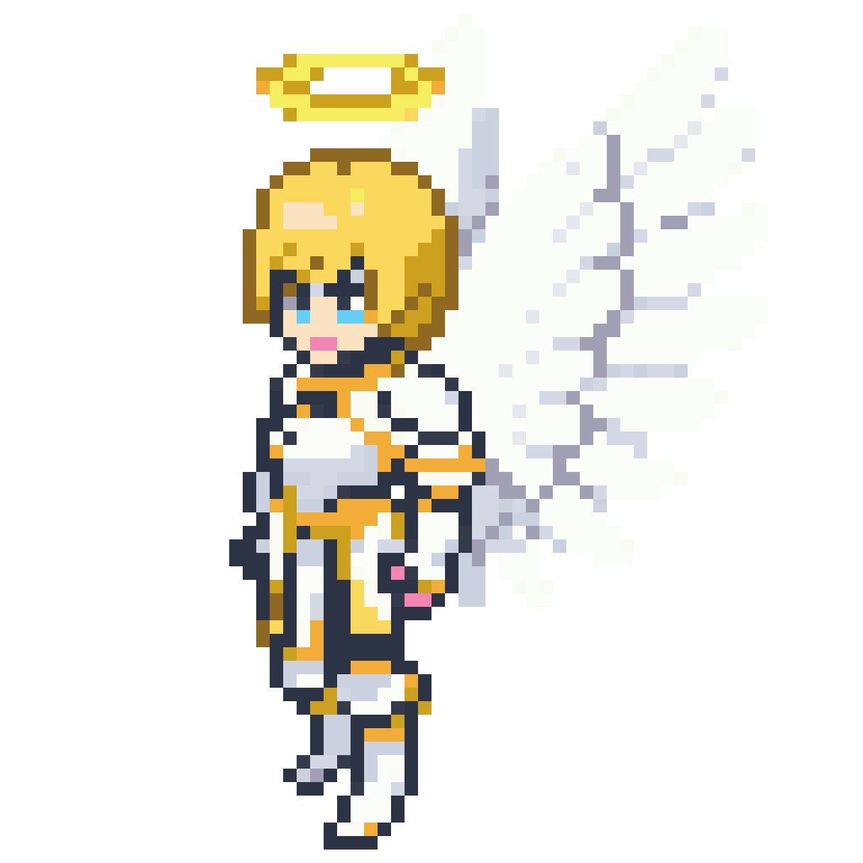 Humanoid Angel in Fantasy Armor pixel art