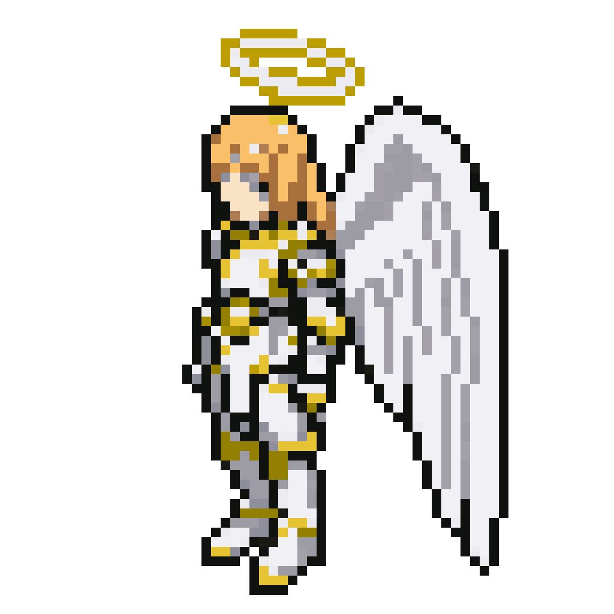 humanoid angel in fantasy armor pixel art