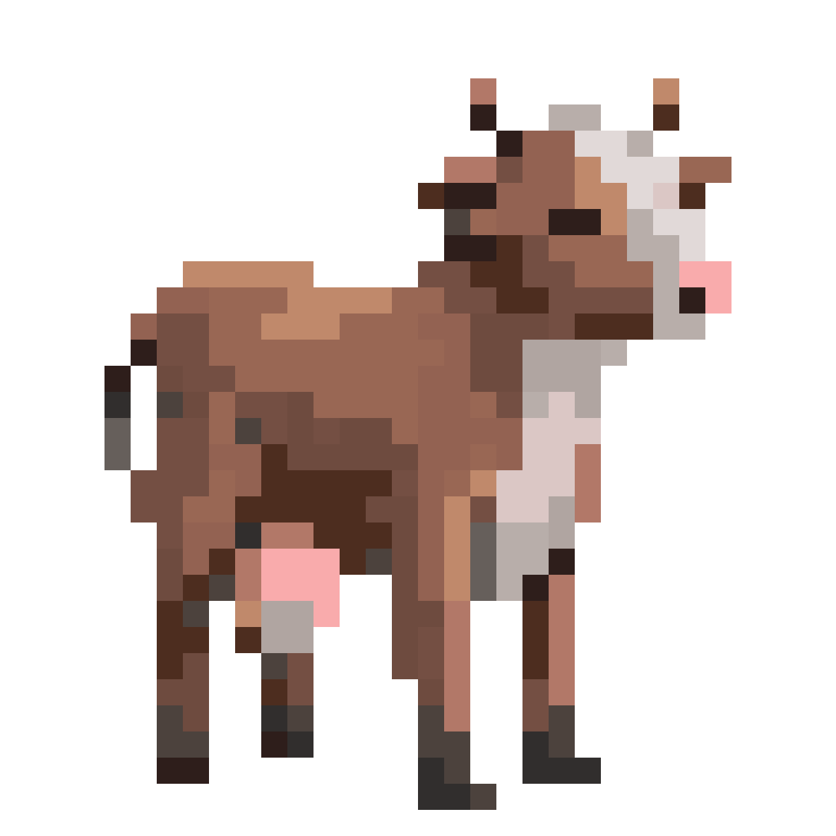 a cute cow pixel art