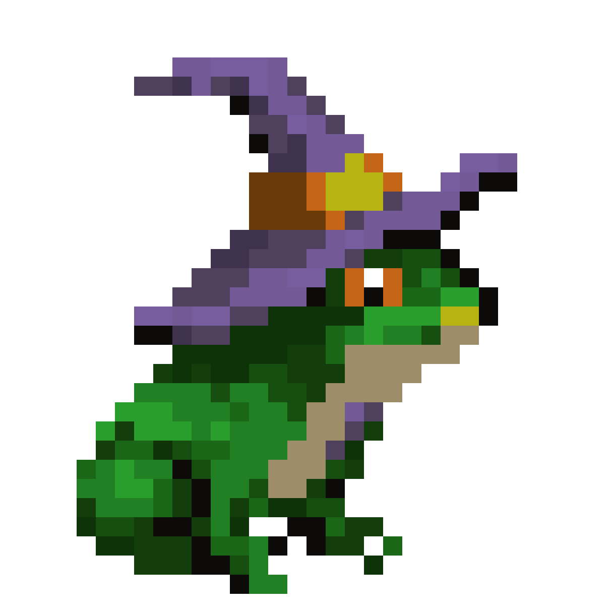 Frog Witch Side View pixel art