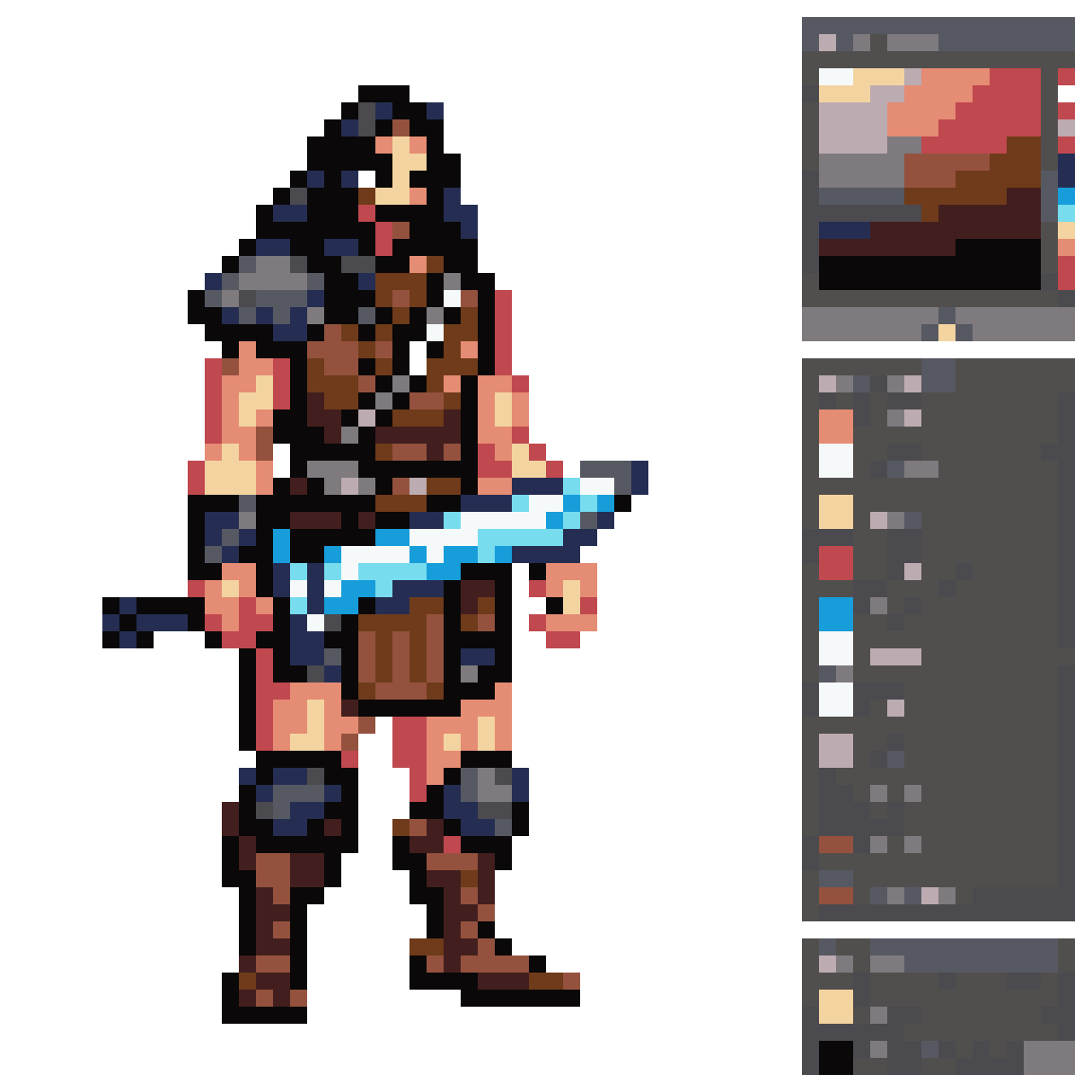 Pixel Art Barbarian Character Sprite pixel art