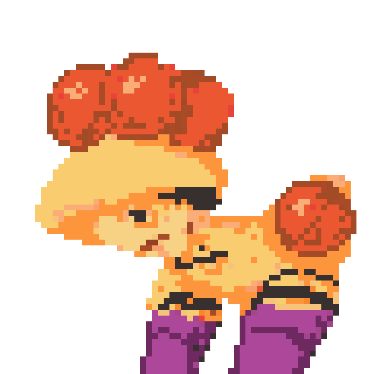 Anime Style Bee Battling Princess pixel art