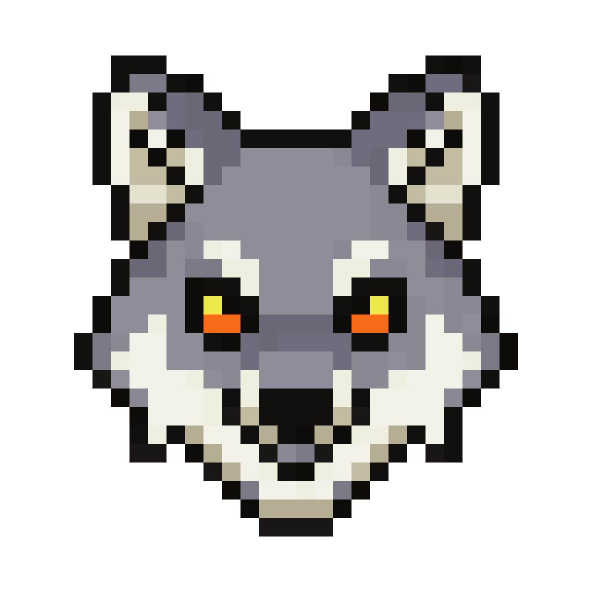 Cute Baby Wolf Head Sprite pixel art