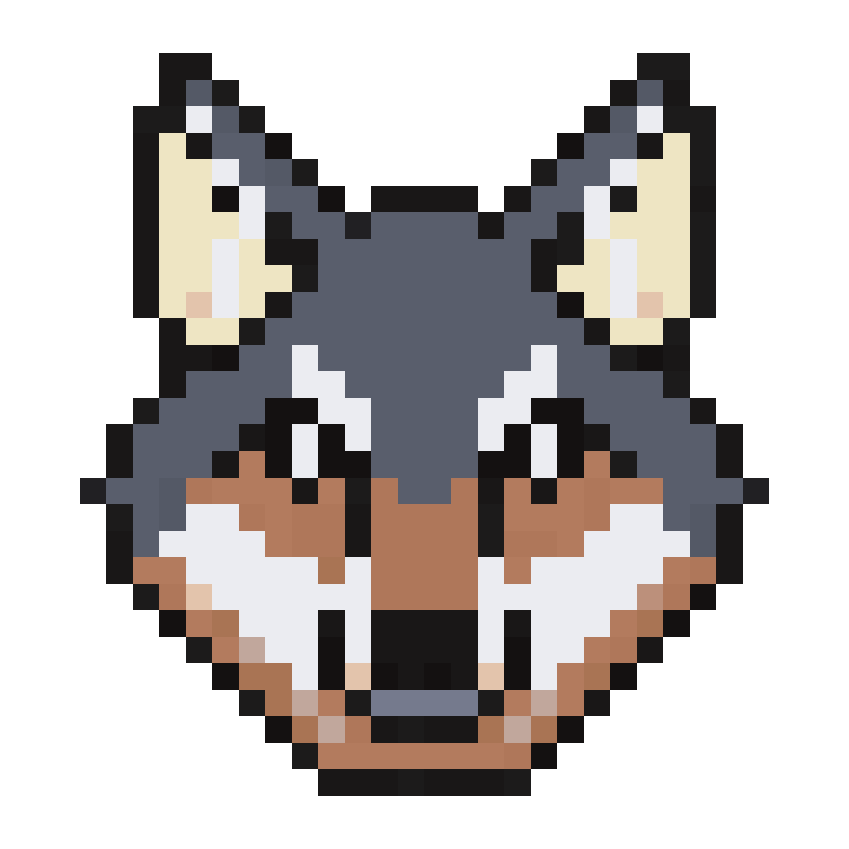 cute baby wolf head sprite pixel art