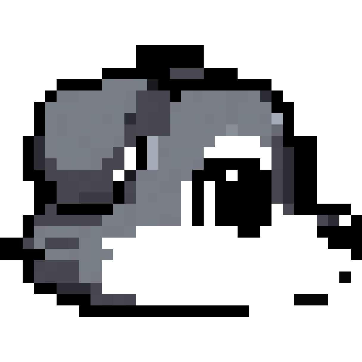 cute wolf face portrait pixel art