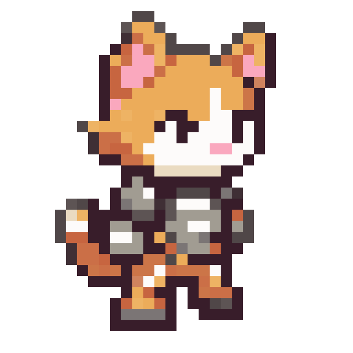 16-bit cute cat knight pixel art
