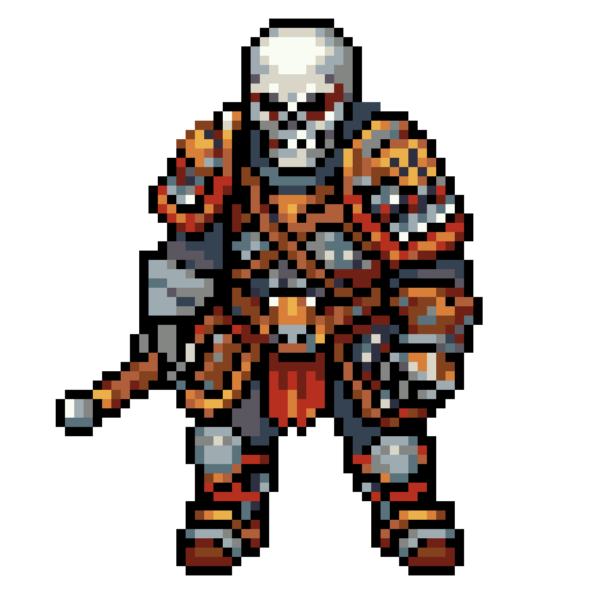 skeleton warrior pixel art