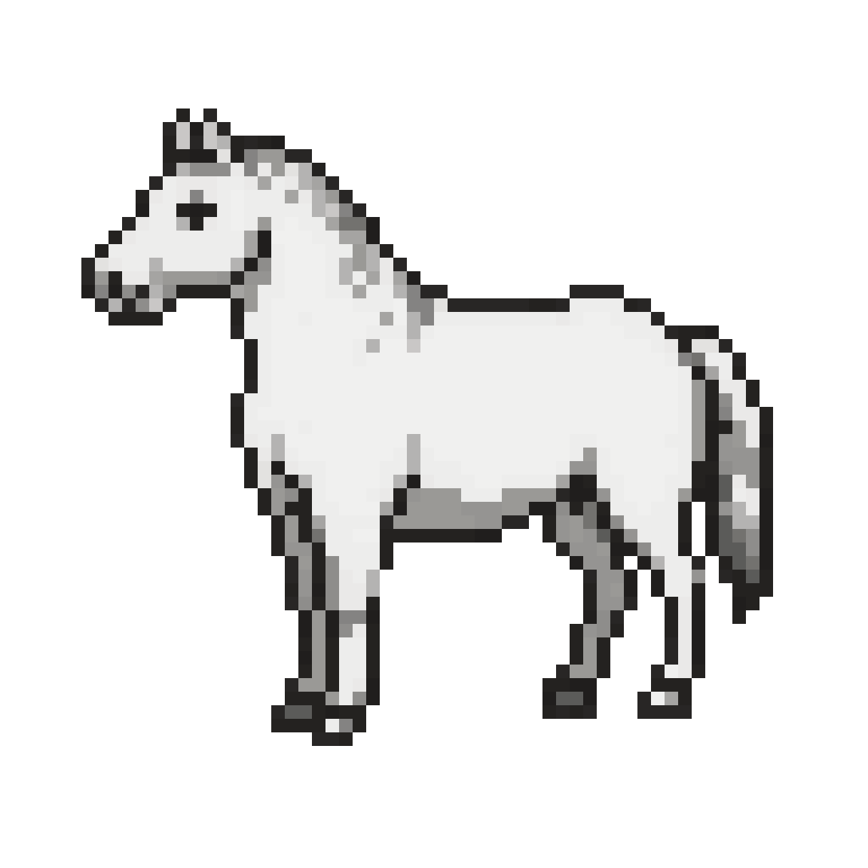 White Horse Side View pixel art