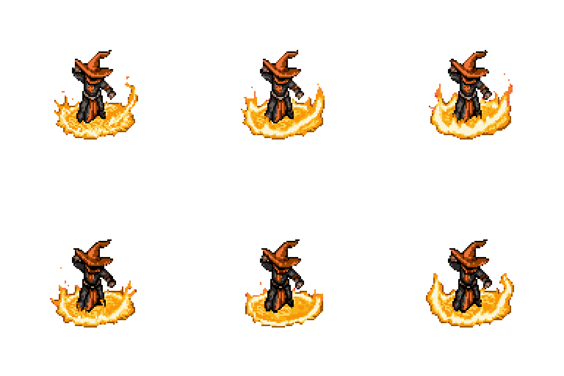 Fire Wizard Idle pixel art