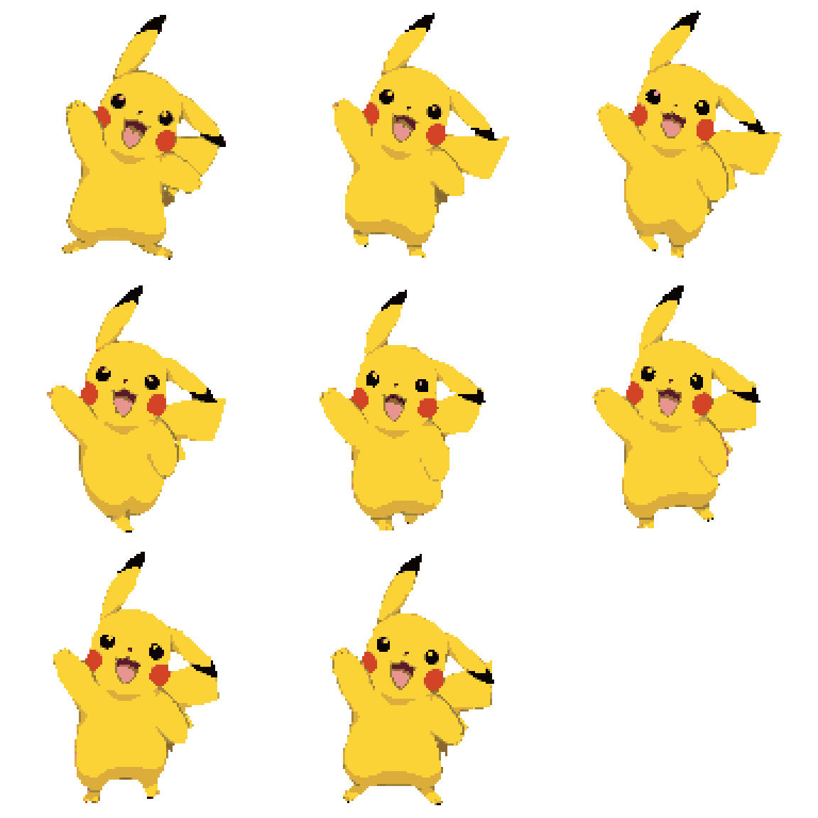 pikachu Walking pixel art