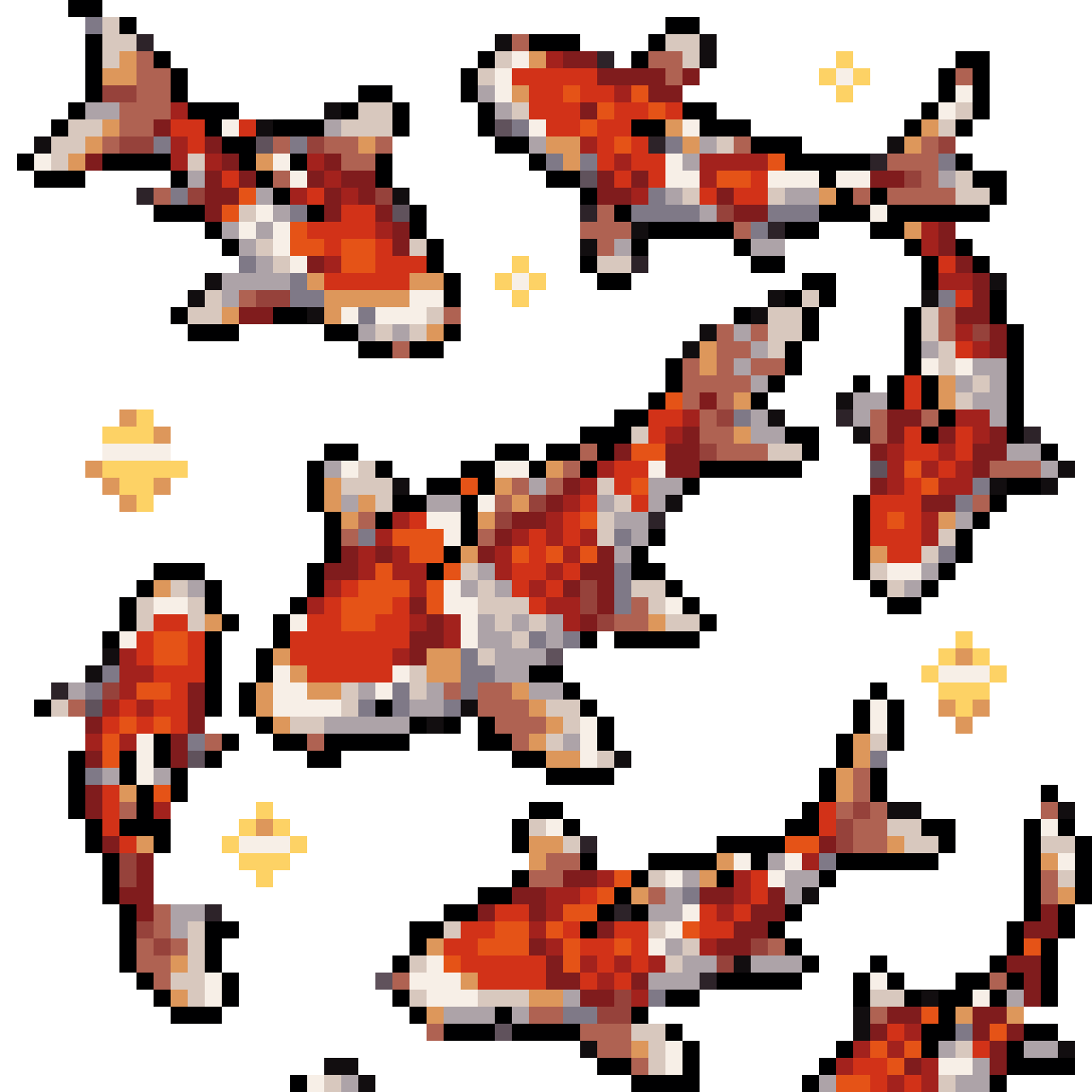 Celestial Koi Fish 2D pixel art