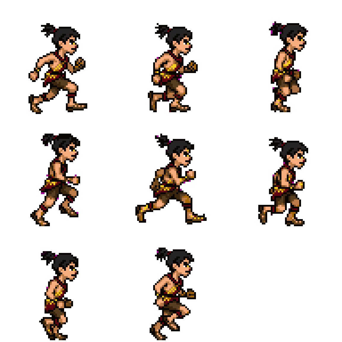 Running Warrior Character Walking pixel art