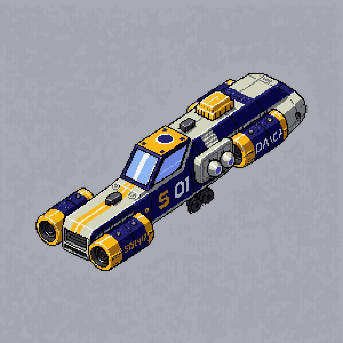Spaceship Topdown View Pixel Art pixel art