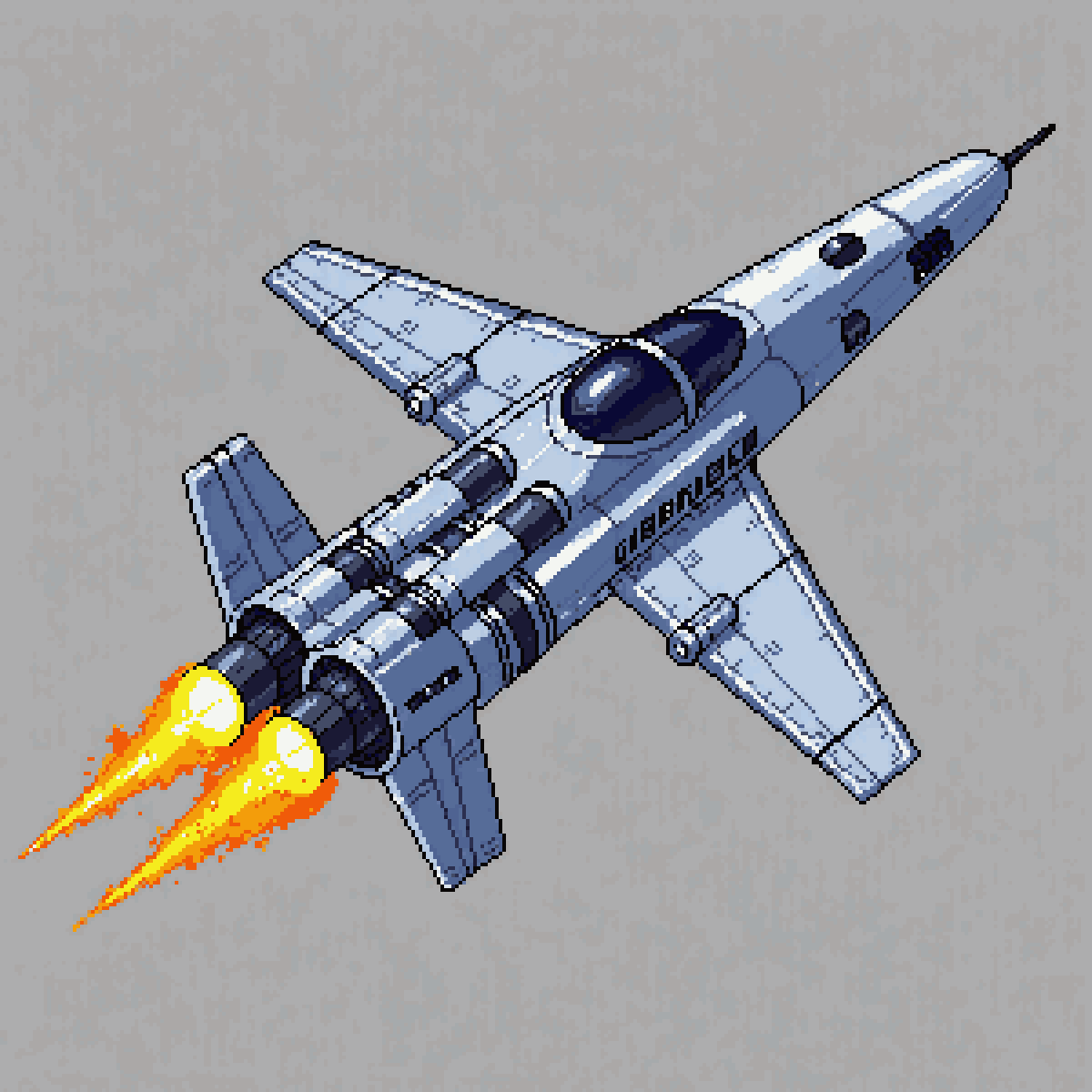 Big Spaceship Topdown View pixel art