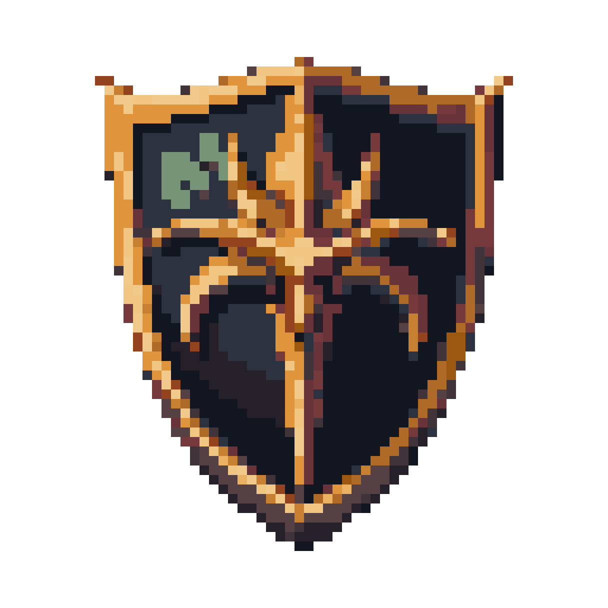 black souls styled shield pixel art