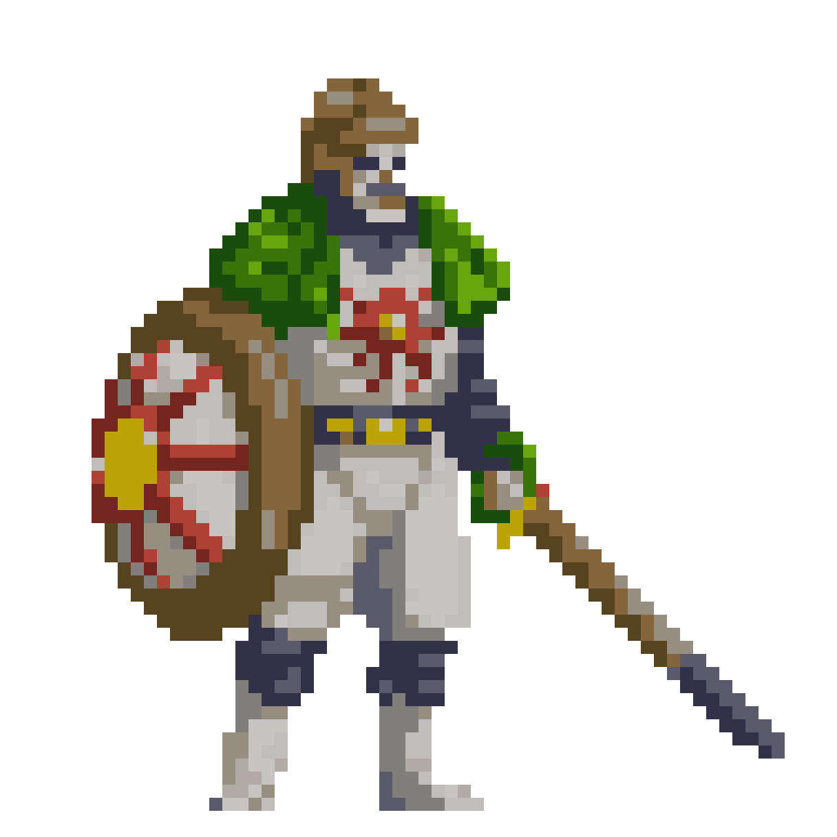 medieval knight with sword pixel art