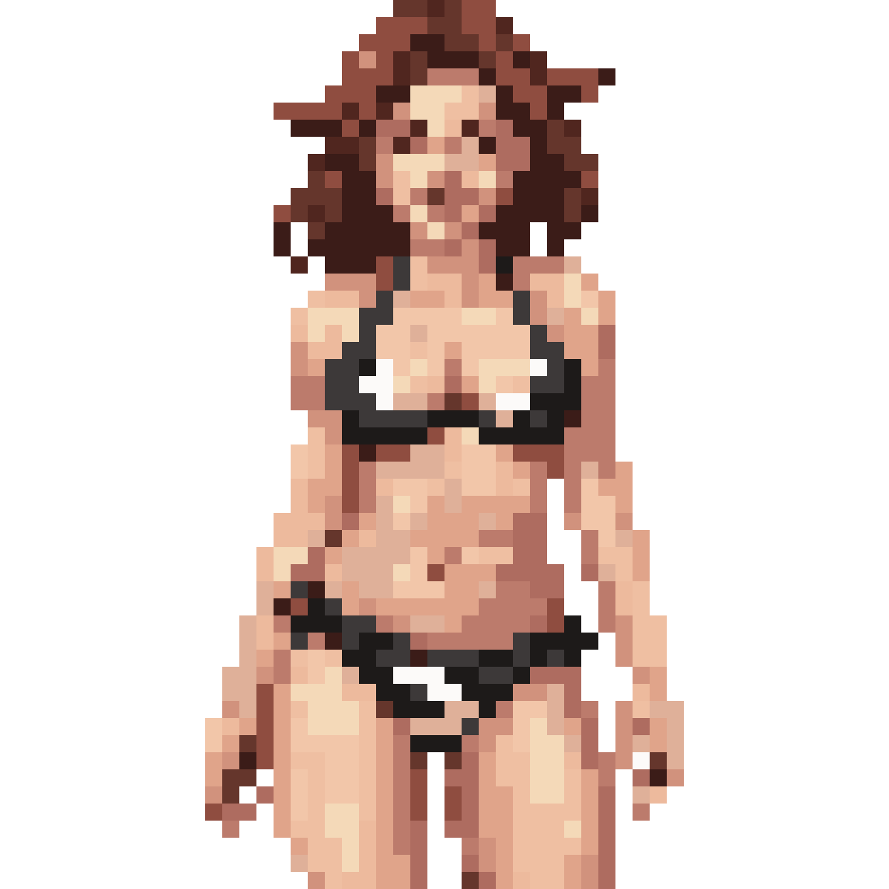 Thicc Character in Cow Bikini pixel art