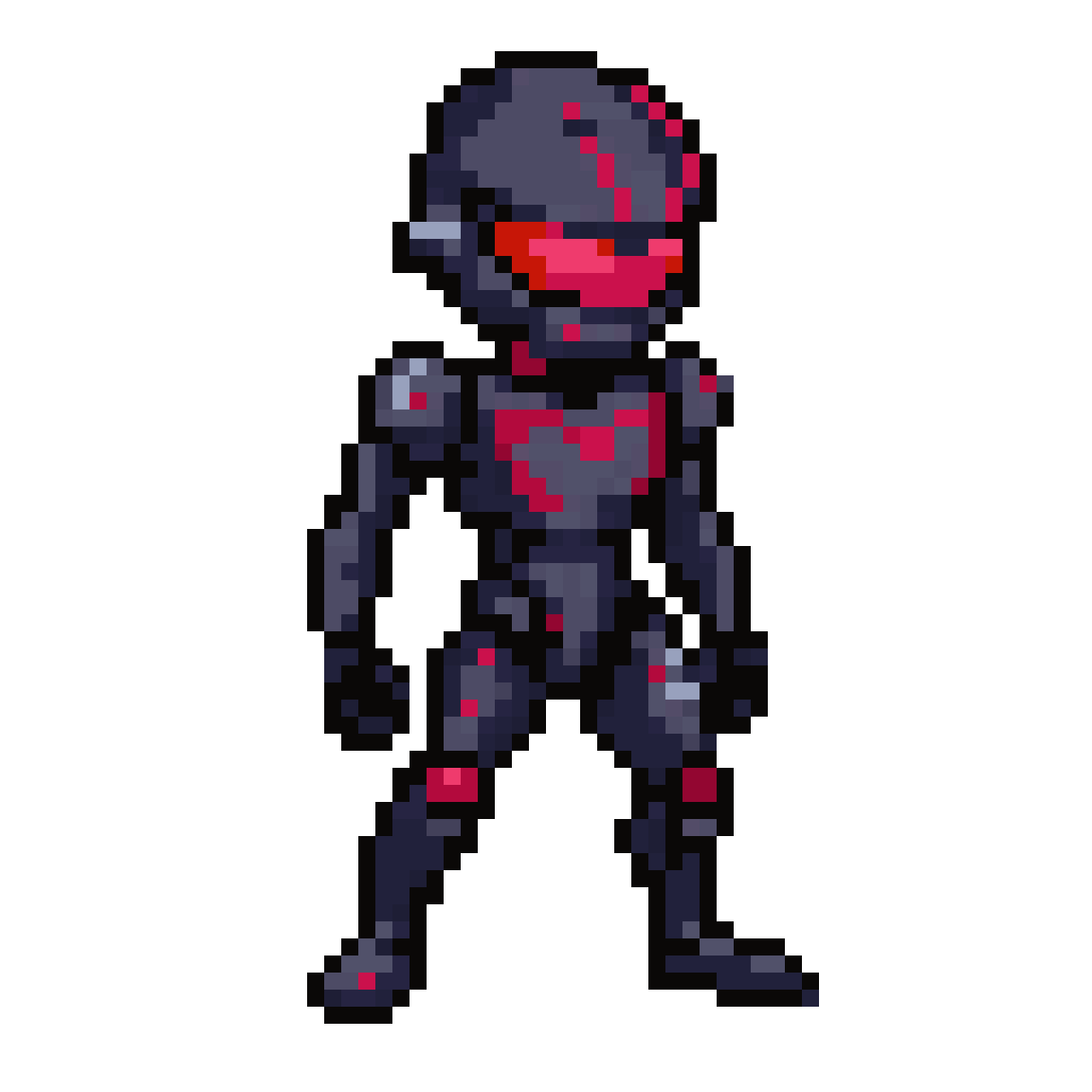 NetNavi warrior in black armor pixel art