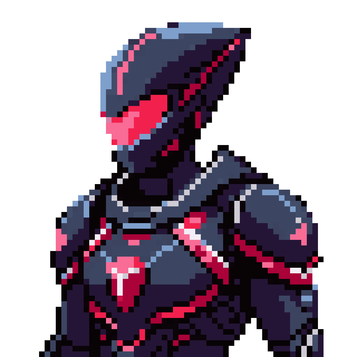 NetNavi Warrior in Black Armor pixel art
