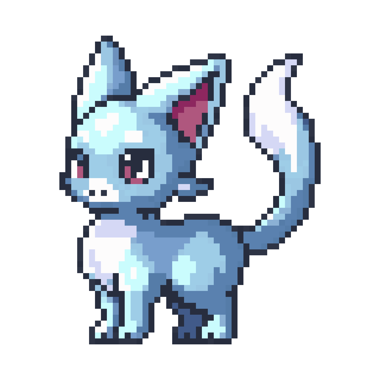bipedal water cat elemental pixel art