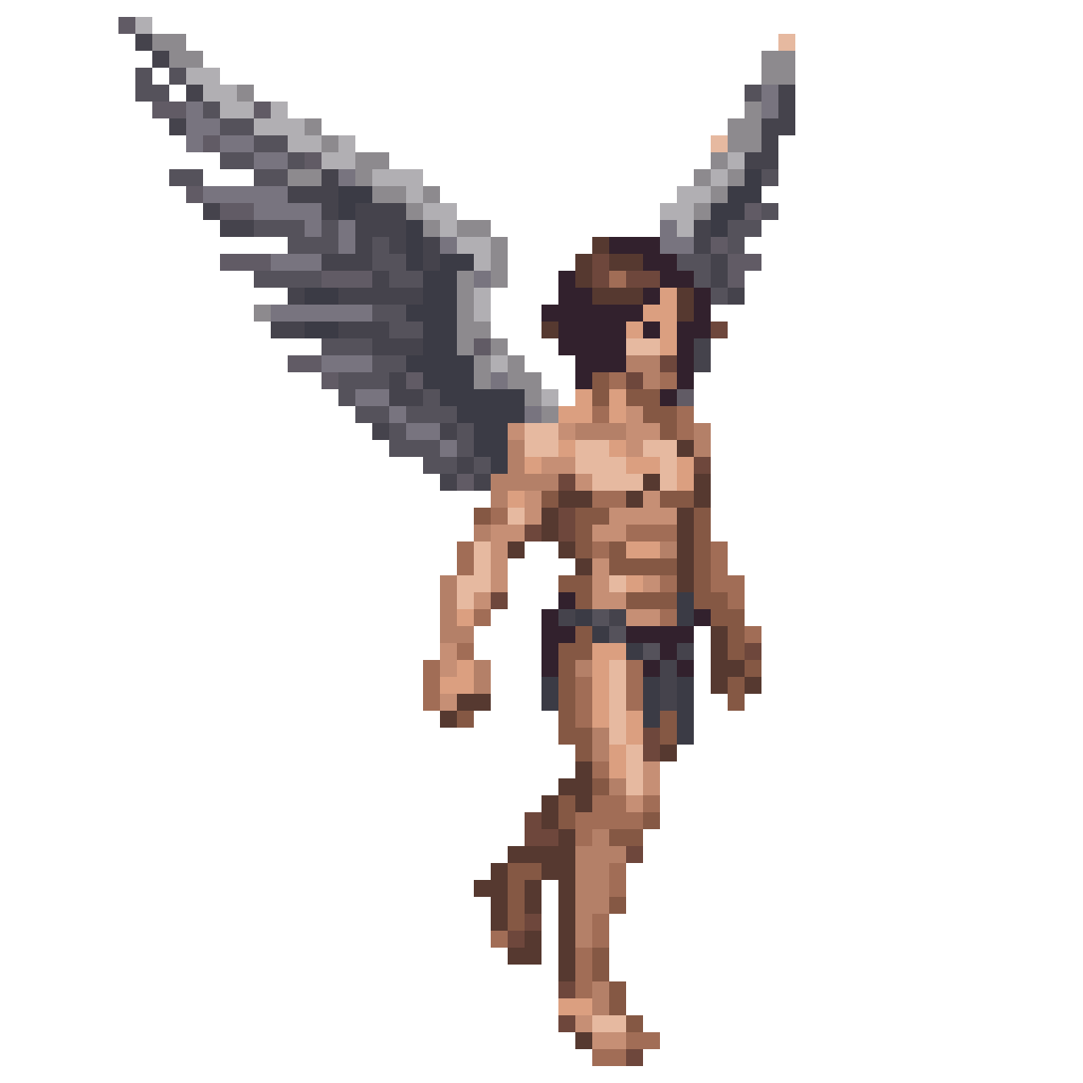 male angel in loincloth pixel art