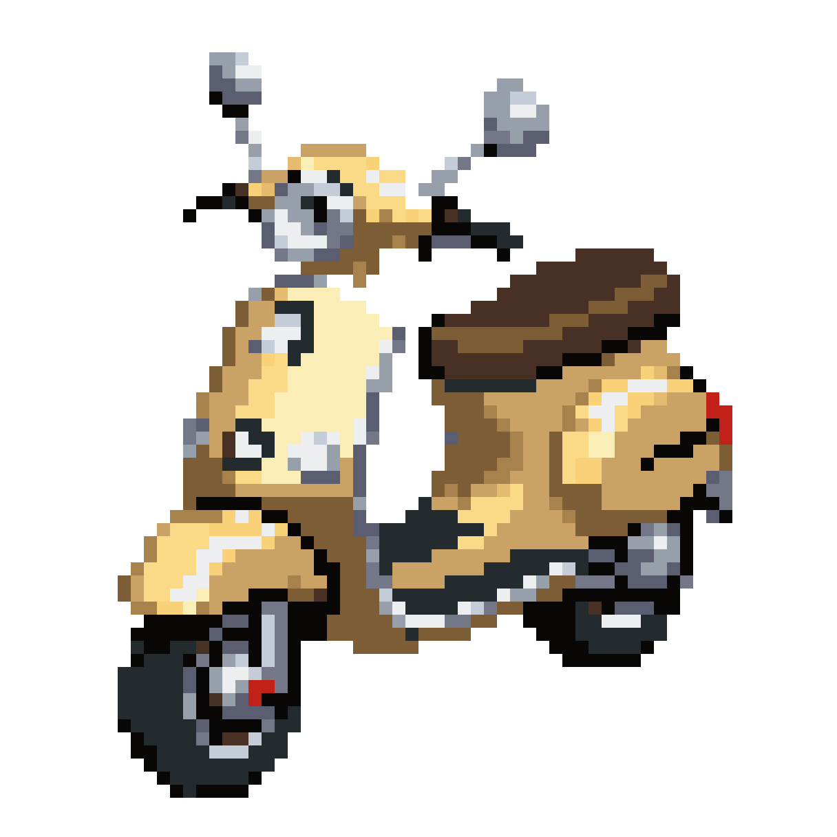 Pixel Art Scooter with 12 Faces pixel art