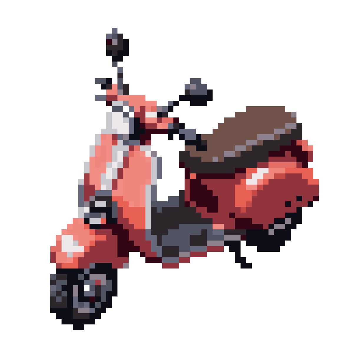 Pixel Art Scooter with 12 Faces pixel art