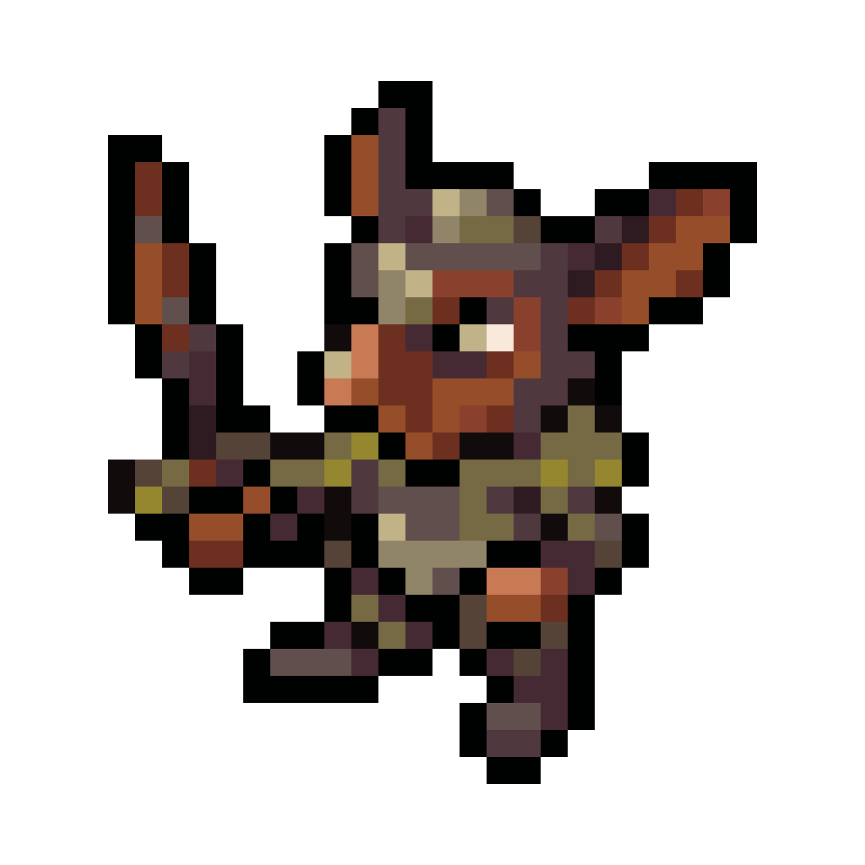 goblin with a rusty dagger pixel art