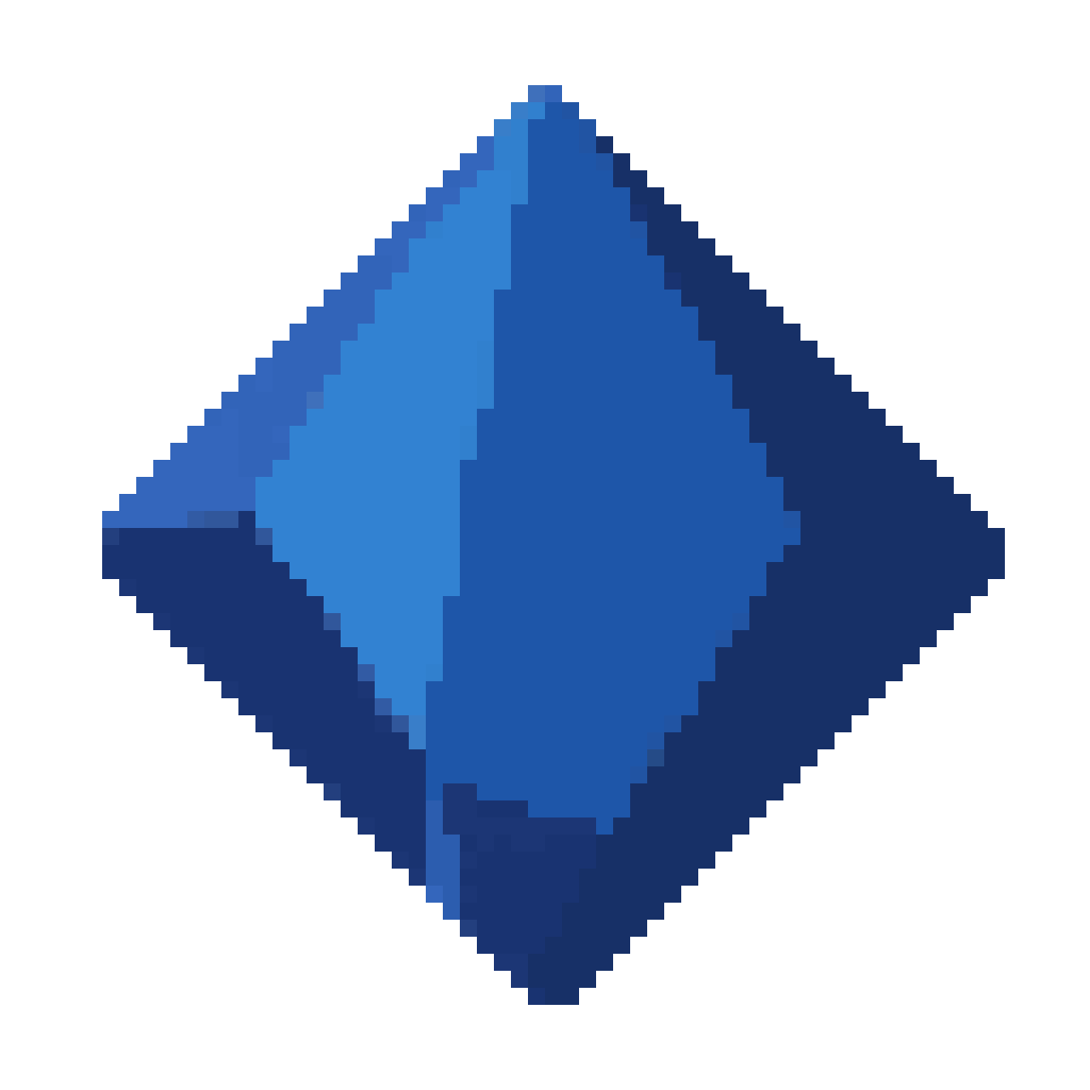 simple blue symmetrical diamond shape pixel art