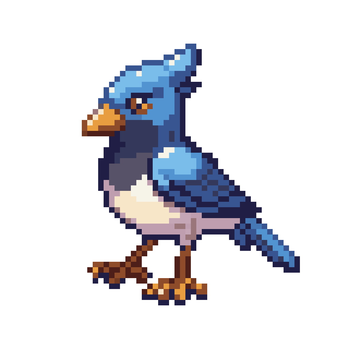 Eurasian Jay Pokemon Inspired pixel art