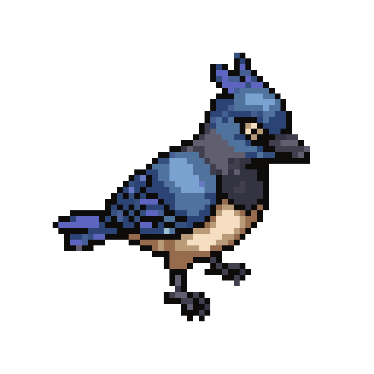 Eurasian Jay Pokemon Inspired pixel art