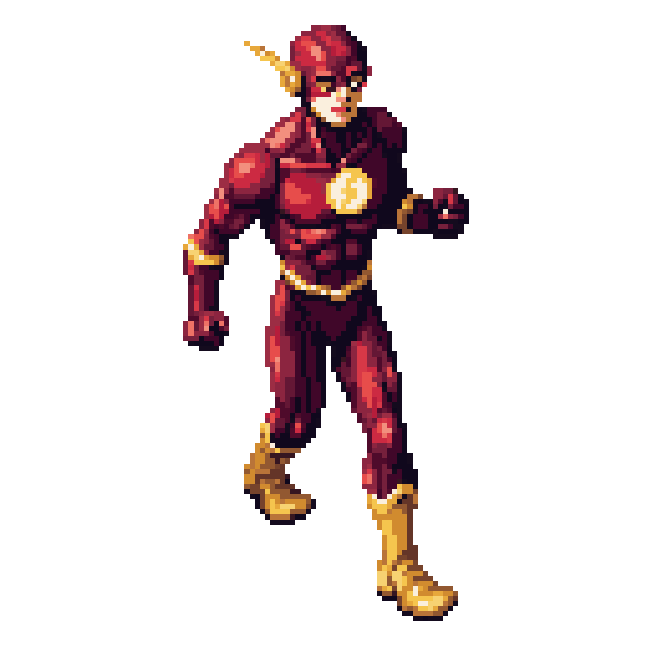 Character like The Flash Running Forward pixel art