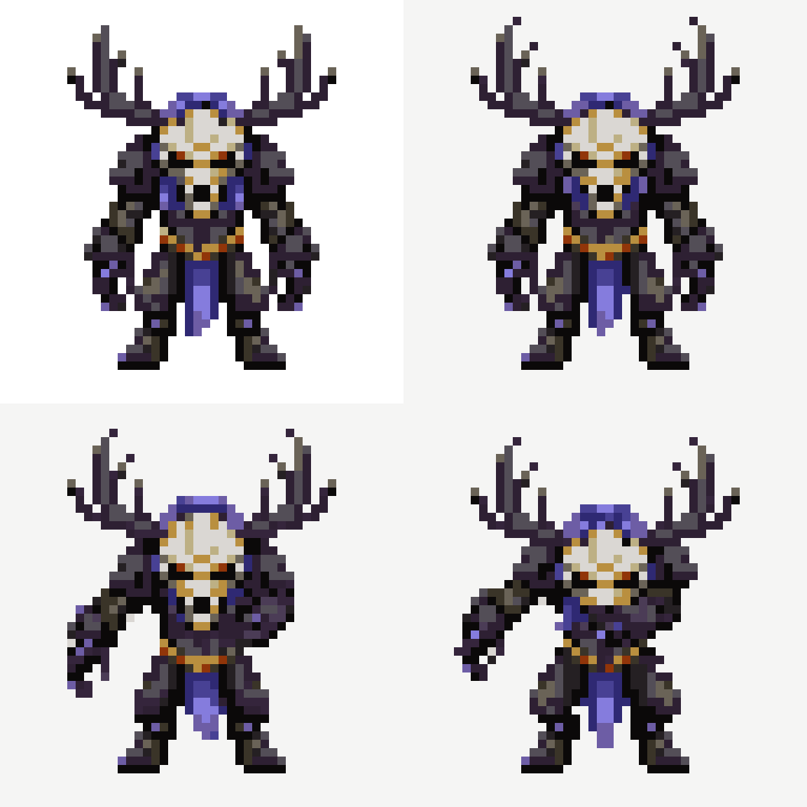 Dark Fantasy Monster Character Attacking pixel art