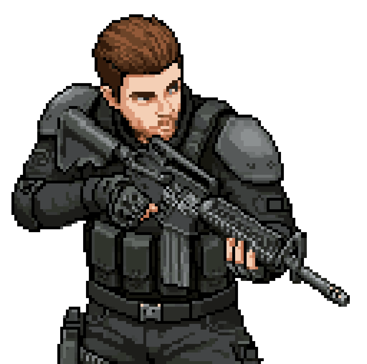 Male Tactical Operator Sprite pixel art