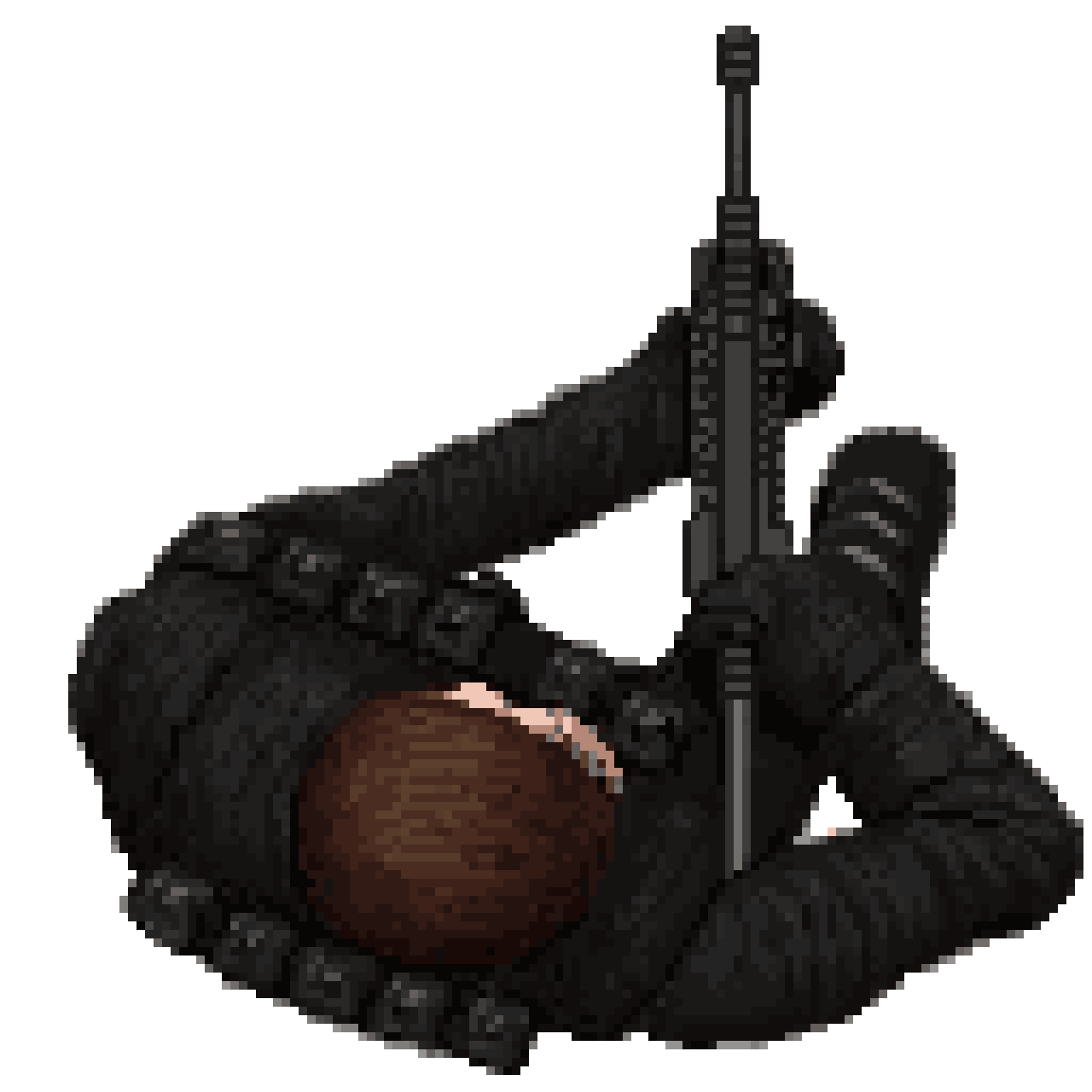 Male Tactical Operator Top-Down Sprite pixel art