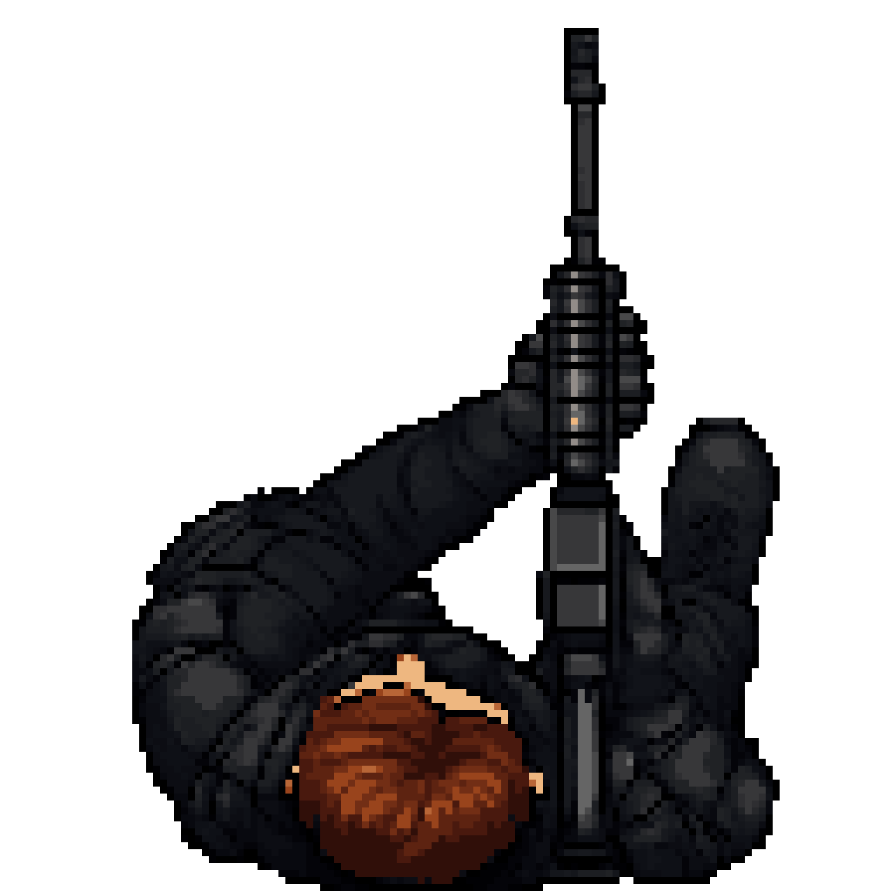 Male Tactical Operator Top-Down Sprite pixel art