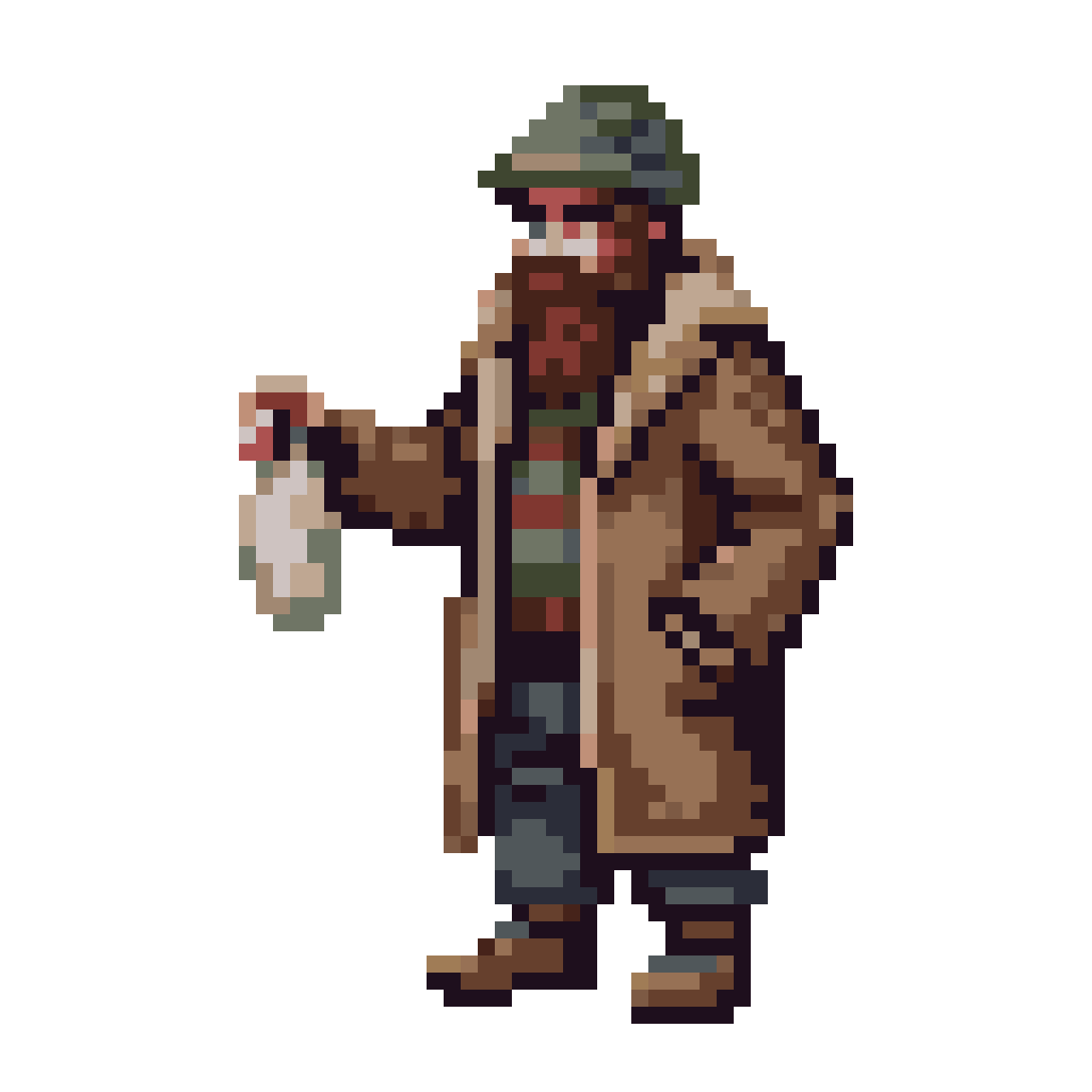 Detailed Russian Homeless Man Sprite pixel art