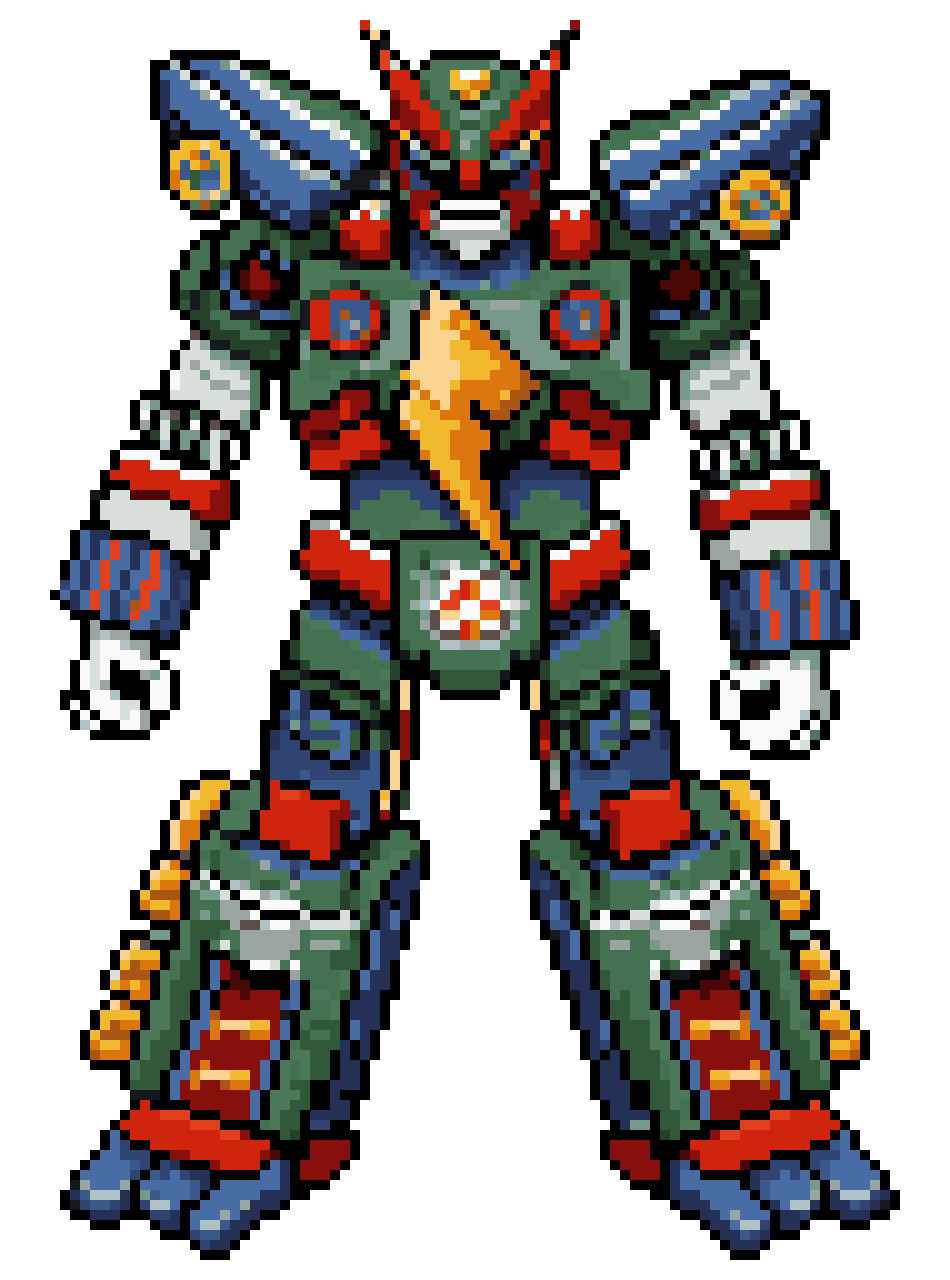 The Megazord from Mighty Morphin Power Rangers pixel art
