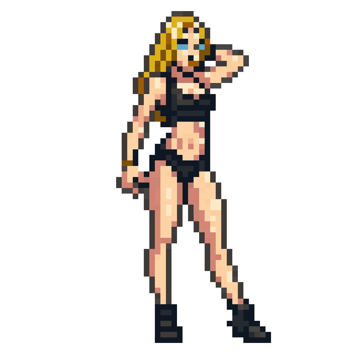 Athletic Slim Woman in Fitness Attire pixel art