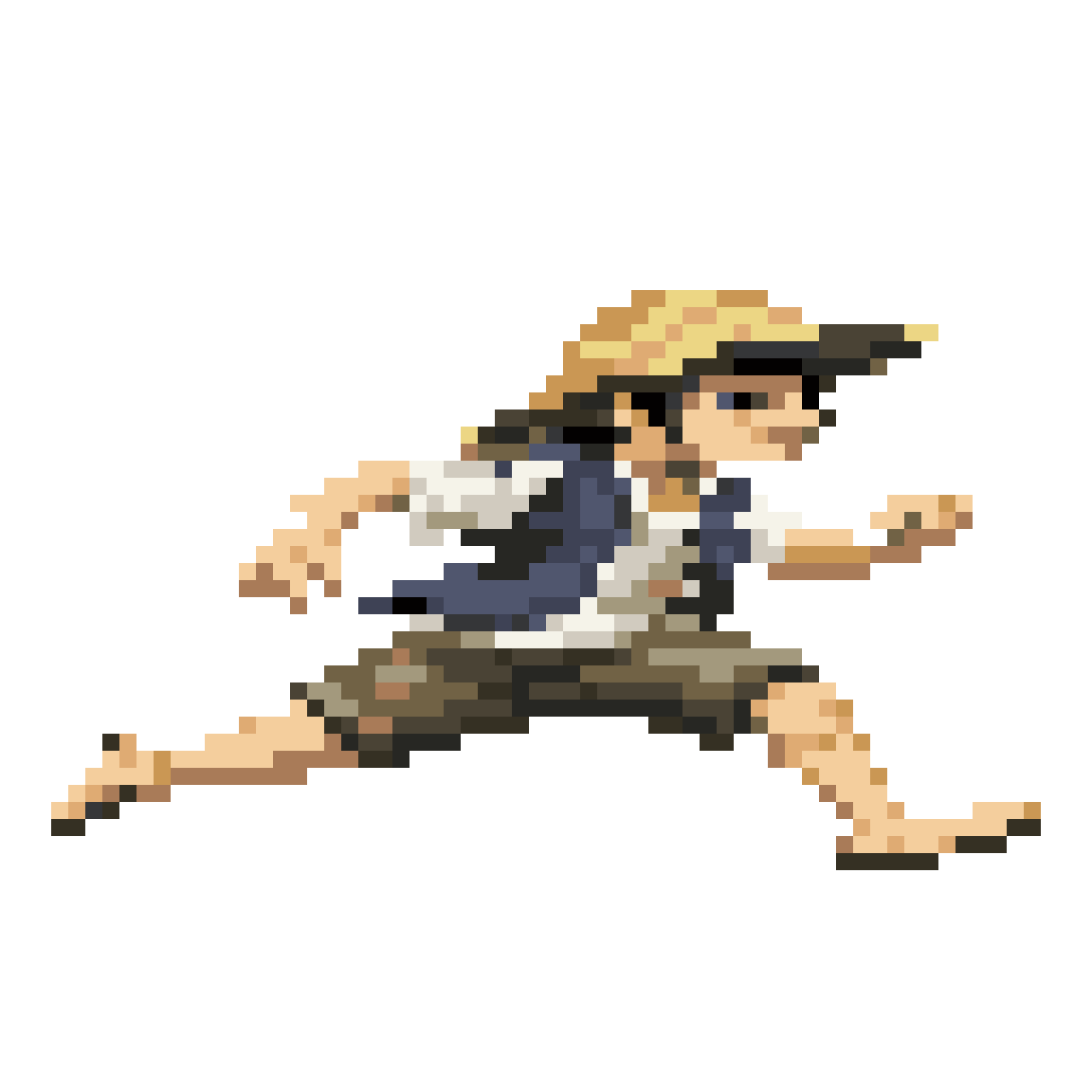 A running little boy pixel art